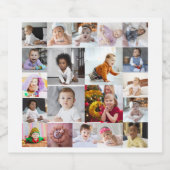 Ontwerp je eigen 20 fotocollage sparkling wijnetiket (Enkel label)