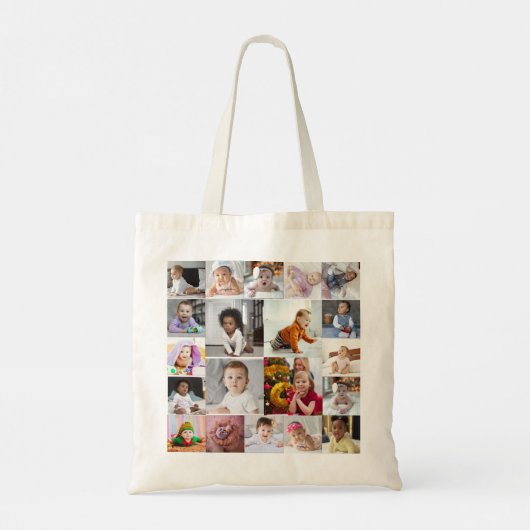Ontwerp je eigen 20 fotocollage tote bag (Achterkant)
