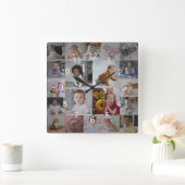 Ontwerp je eigen 20 fotocollage vierkante klok (Huis)