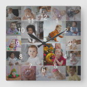 Ontwerp je eigen 20 fotocollage vierkante klok (Voorkant)