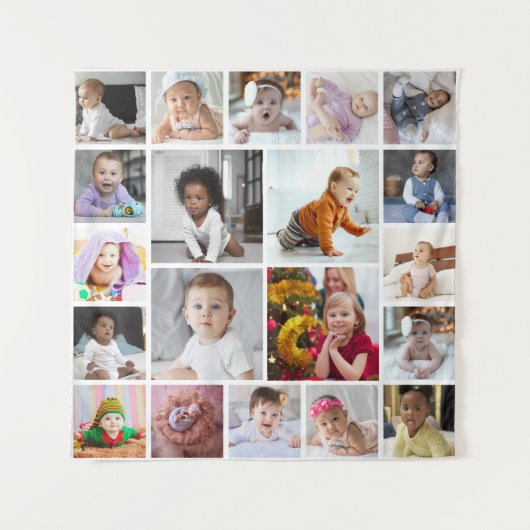 Ontwerp je eigen 20 fotocollage wandkleed (Voorkant)