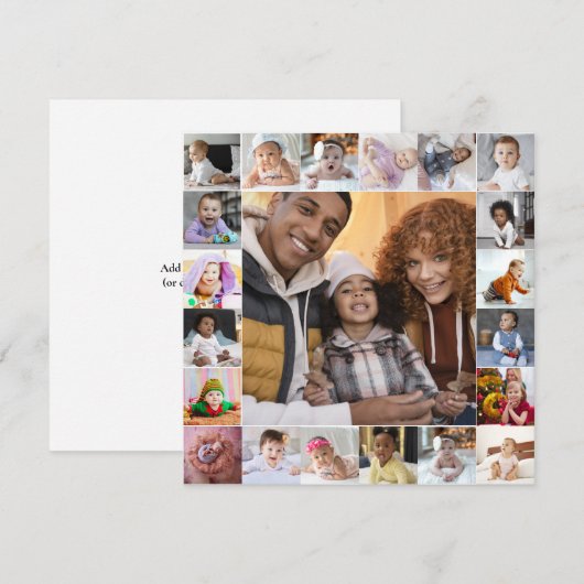 Ontwerp je eigen 21 fotocollage bedankkaart (Voorkant / Achterkant)