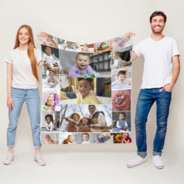Ontwerp je eigen 21 fotocollage fleece deken