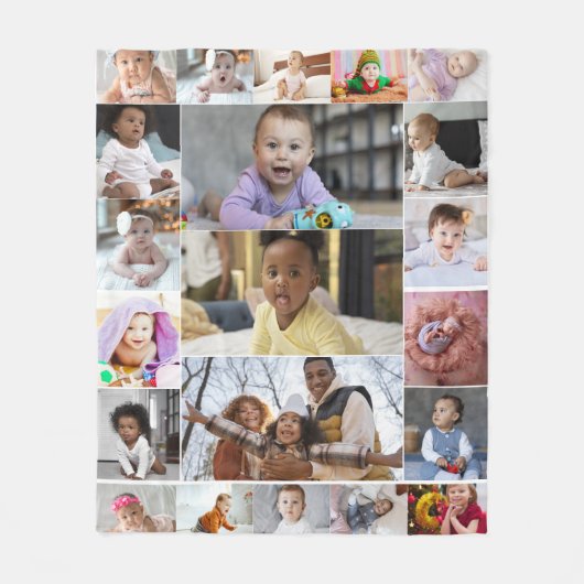 Ontwerp je eigen 21 fotocollage fleece deken (Voorkant)