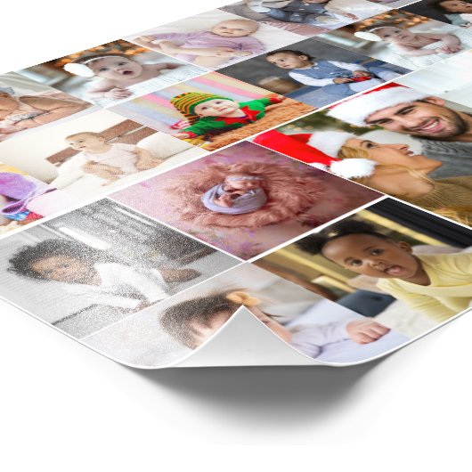 Ontwerp je eigen 21 fotocollage foto afdruk (Hoek)