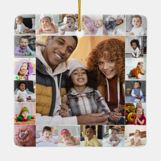 Ontwerp je eigen 21 fotocollage keramisch ornament (Achterkant)