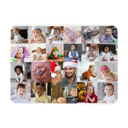 Ontwerp je eigen 21 fotocollage magneet (Horizontaal)