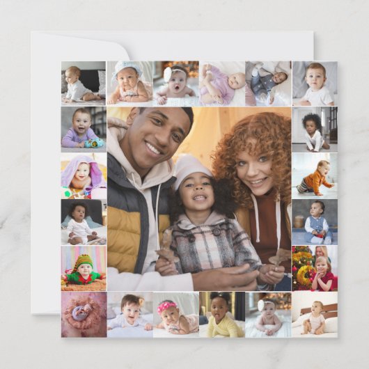 Ontwerp je eigen 21 fotocollage notitiekaartje (Voorkant)