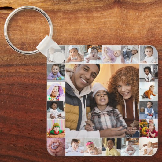 Ontwerp je eigen 21 fotocollage sleutelhanger (Voorkant)