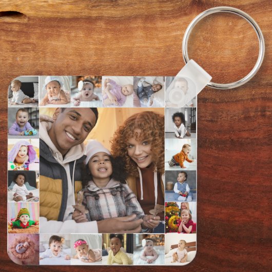 Ontwerp je eigen 21 fotocollage sleutelhanger (Achterkant)