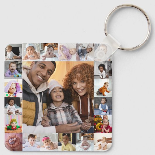 Ontwerp je eigen 21 fotocollage sleutelhanger (Achterkant)