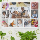 Ontwerp je eigen 21 fotocollage theedoek (Gevouwen)