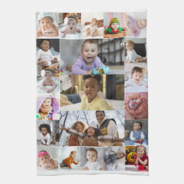 Ontwerp je eigen 21 fotocollage theedoek