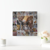 Ontwerp je eigen 21 fotocollage vierkante klok (Huis)