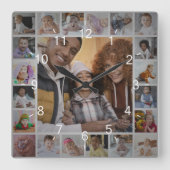 Ontwerp je eigen 21 fotocollage vierkante klok (Voorkant)