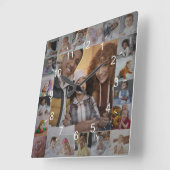 Ontwerp je eigen 21 fotocollage vierkante klok (Hoek)