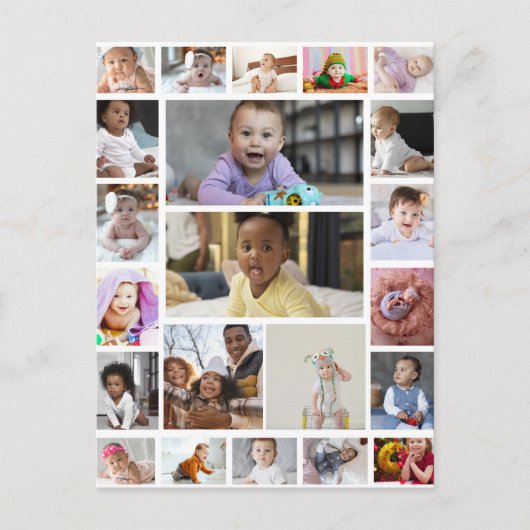 Ontwerp je eigen 22 foto collage poster briefkaart (Voorkant)