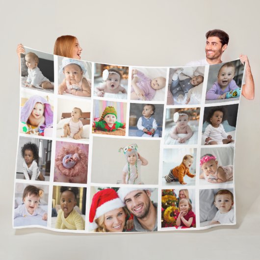 Ontwerp je eigen 22 fotocollage fleece deken (In situ)
