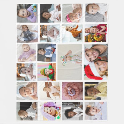 Ontwerp je eigen 22 fotocollage fleece deken (Voorkant)