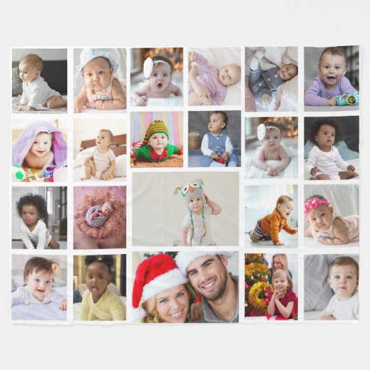 Ontwerp je eigen 22 fotocollage fleece deken (Voorkant (Horizontaal))