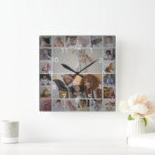 Ontwerp je eigen 22 fotocollage vierkante klok (Huis)