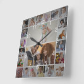 Ontwerp je eigen 22 fotocollage vierkante klok (Hoek)