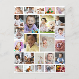 Ontwerp je eigen 25 foto collage poster briefkaart