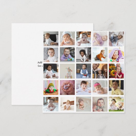 Ontwerp je eigen 25 fotocollage aankondiging (Voorkant / Achterkant)