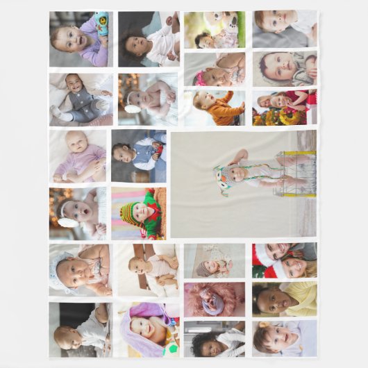 Ontwerp je eigen 25 fotocollage fleece deken (Voorkant)