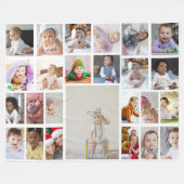 Ontwerp je eigen 25 fotocollage fleece deken (Voorkant (Horizontaal))