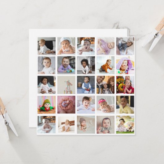 Ontwerp je eigen 25 fotocollage kaart (Voorkant / Achterkant in situ)