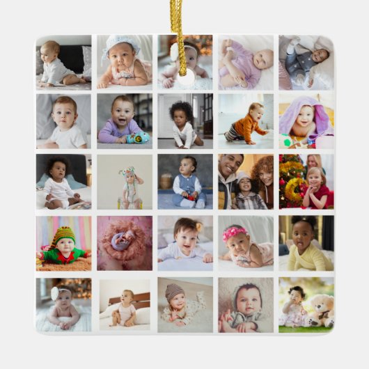 Ontwerp je eigen 25 fotocollage keramisch ornament (Voorkant)