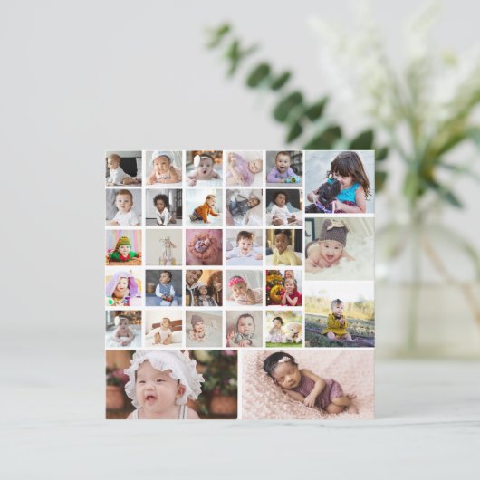 Ontwerp je eigen 30 fotocollage aankondiging (Staand voorkant)