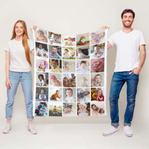Ontwerp je eigen 30 fotocollage fleece deken