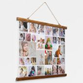 Ontwerp je eigen 30 fotocollage hangend wandkleed (Gebogen)