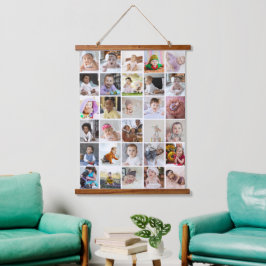 Ontwerp je eigen 30 fotocollage hangend wandkleed