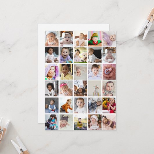 Ontwerp je eigen 30 fotocollage kaart (Voorkant / Achterkant in situ)