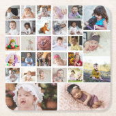 Ontwerp je eigen 30 fotocollage kartonnen onderzetters (Voorkant)
