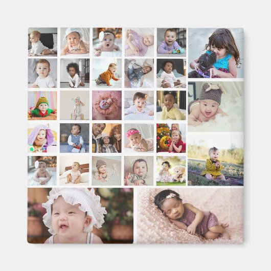 Ontwerp je eigen 30 fotocollage magneet (Voorkant)