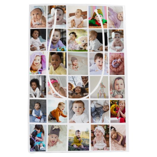 Ontwerp je eigen 30 fotocollage medium cadeauzakje (Voorkant)