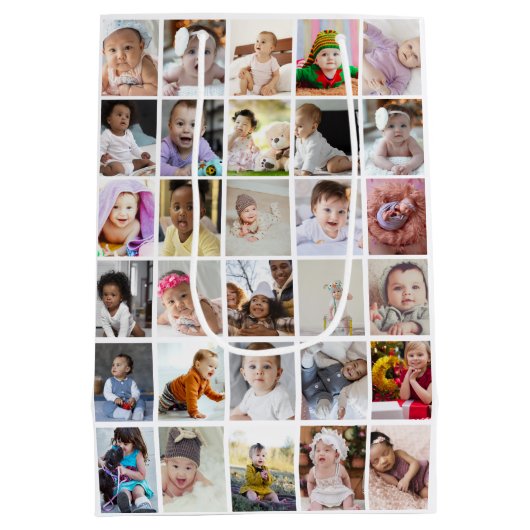 Ontwerp je eigen 30 fotocollage medium cadeauzakje (Achterkant)
