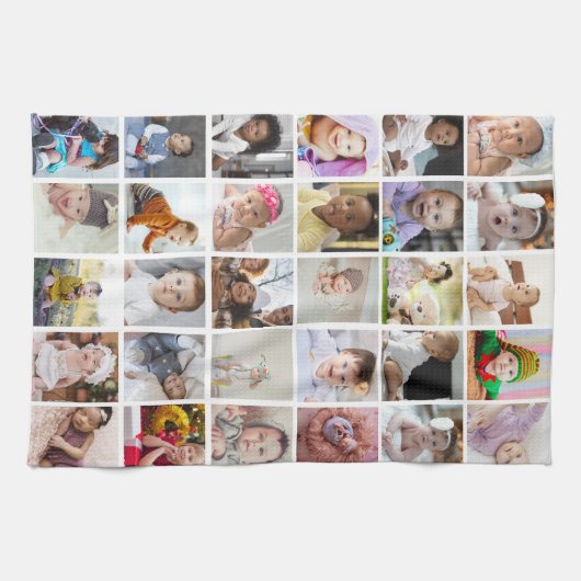 Ontwerp je eigen 30 fotocollage theedoek (Horizontaal)