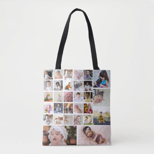 Ontwerp je eigen 30 fotocollage tote bag (Voorkant)