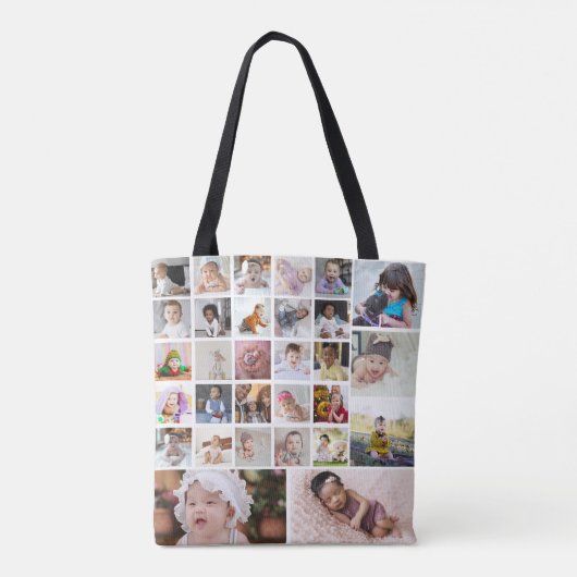 Ontwerp je eigen 30 fotocollage tote bag (Achterkant)