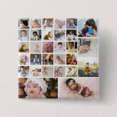 Ontwerp je eigen 30 fotocollage vierkante button 5,1 cm (Voorkant)