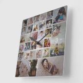 Ontwerp je eigen 30 fotocollage vierkante klok (Hoek)