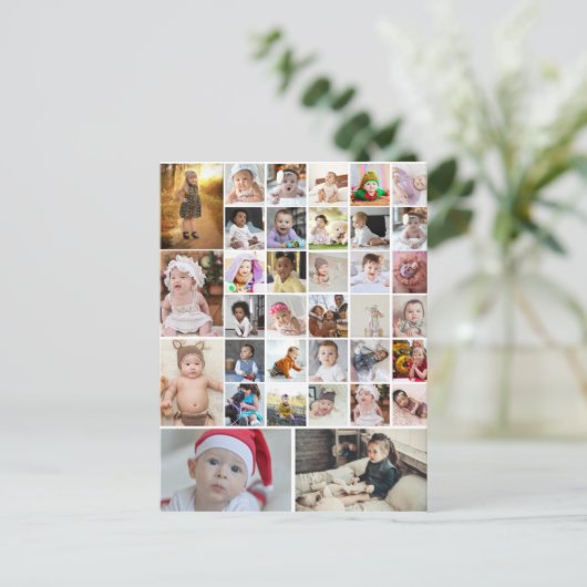 Ontwerp je eigen 35 foto-collageposter briefkaart (Staand voorkant)