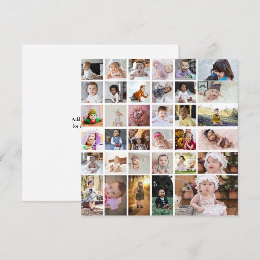 Ontwerp je eigen 35 fotocollage aankondiging (Voorkant / Achterkant)