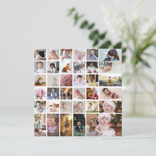 Ontwerp je eigen 35 fotocollage aankondiging (Staand voorkant)