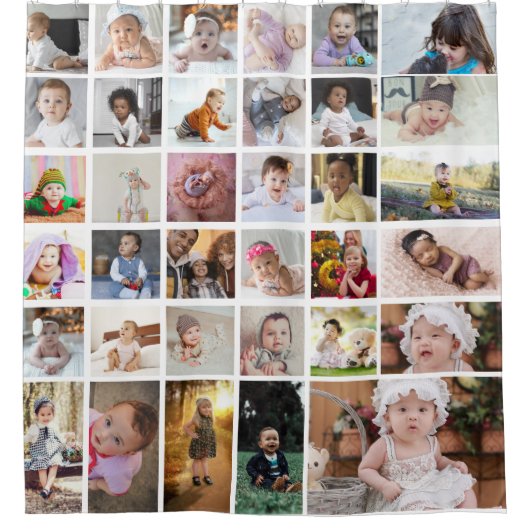 Ontwerp je eigen 35 fotocollage douchegordijn (Voorkant)